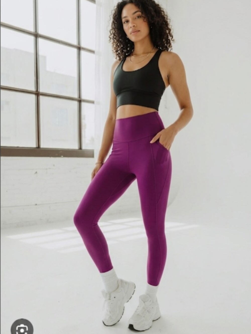 Oraki ECOCURVE™ High-Rise Leggings with Pockets dark cherry pink large